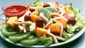 Fruit and lettuce salad
