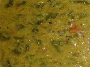 Dal with spinach 
