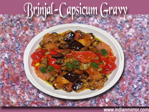 Brinjal-Capsicum Gravy