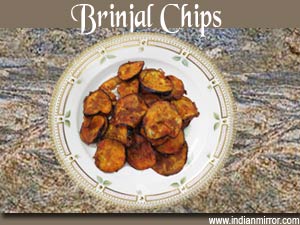 Microwave Brinjal Chips 