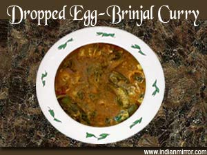 Dropped Egg-Brinjal Curry 