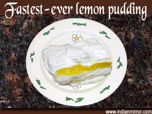 Fastest-ever lemon pudding 