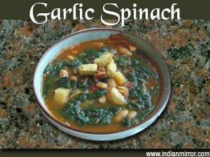 Microwave Garlic Spinach