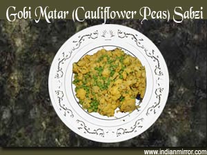 Gobi Matar (Cauliflower Peas) Sabzi