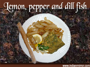 Lemon, pepper and dill fish