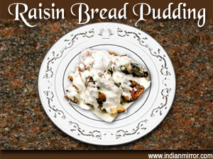 Microwave Raisin Bread Pudding