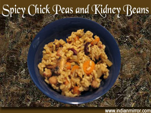 Spicy Chick Peas and Kidney Beans 