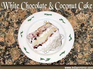 White Chocolate And Coconut Microwave Cake