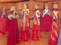Rajasthani puppets in traditional costumes