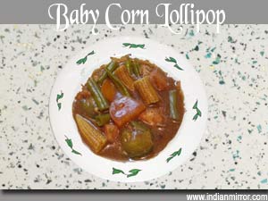 Baby Corn Lollipop