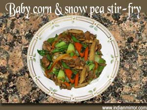 Baby Corn And Snow Pea Stir-Fry