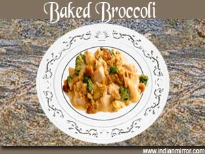 Microwave Baked Broccoli 