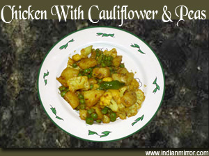 Chicken With Cauliflower And Peas