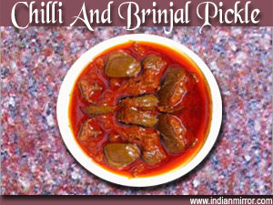 Chilli And Brinjal Pickle