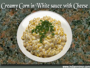 Creamy Corn in White sauce with Cheese