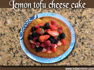 Lemon tofu cheese cake