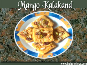 Microwave Mango Kalakand