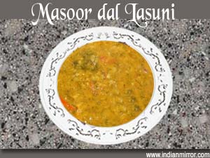 Masoor dal Lasuni in Microwave