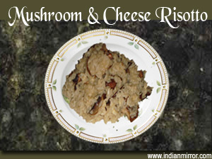 Mushroom & cheese risotto