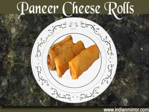 Microwave Paneer Cheese Rolls