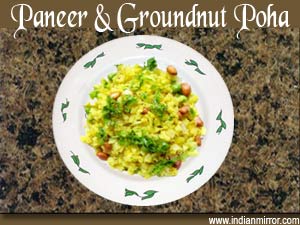 Paneer and Groundnut Poha