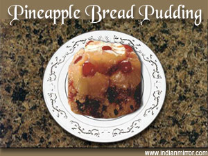 Pineapple Microwave Bread Pudding 