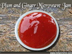 Plum and Ginger Microwave Jam