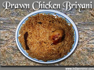 Prawn-Chicken Biryani 
