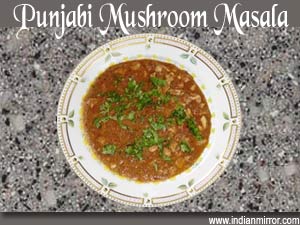 Microwave Punjabi Mushroom Masala