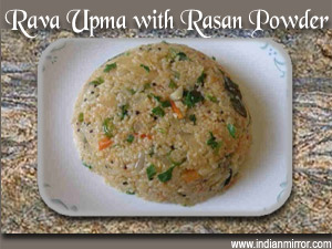 Rava Upma with Rasam powder