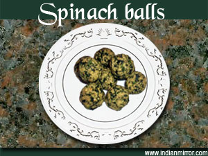 Microwave spinach balls