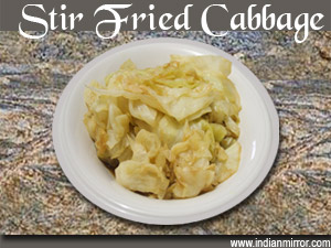 Microwave Stir Fried Cabbage