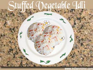 Microwave Stuffed Vegetable Idli 