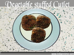 Microwave Vegetable Stuffed Cutlet