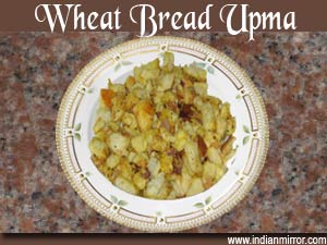 Microwave Wheat Bread Upma