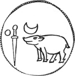 The royal emblem of the Vijayanagar kings 